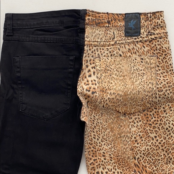 ONE TEASPOON Leopard BLACK Denim JEANS Domino - Picture 4 of 5